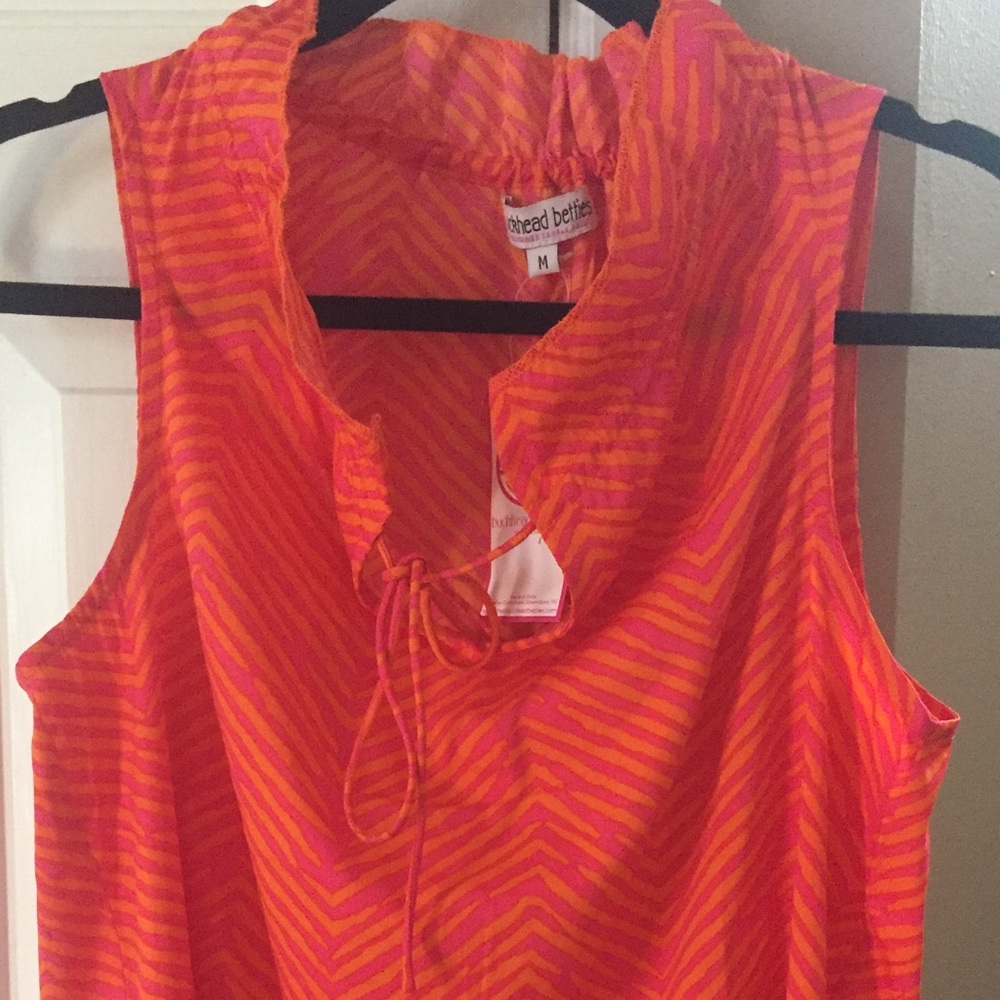 Buckhead Betties sleeveless ruffled top pink new